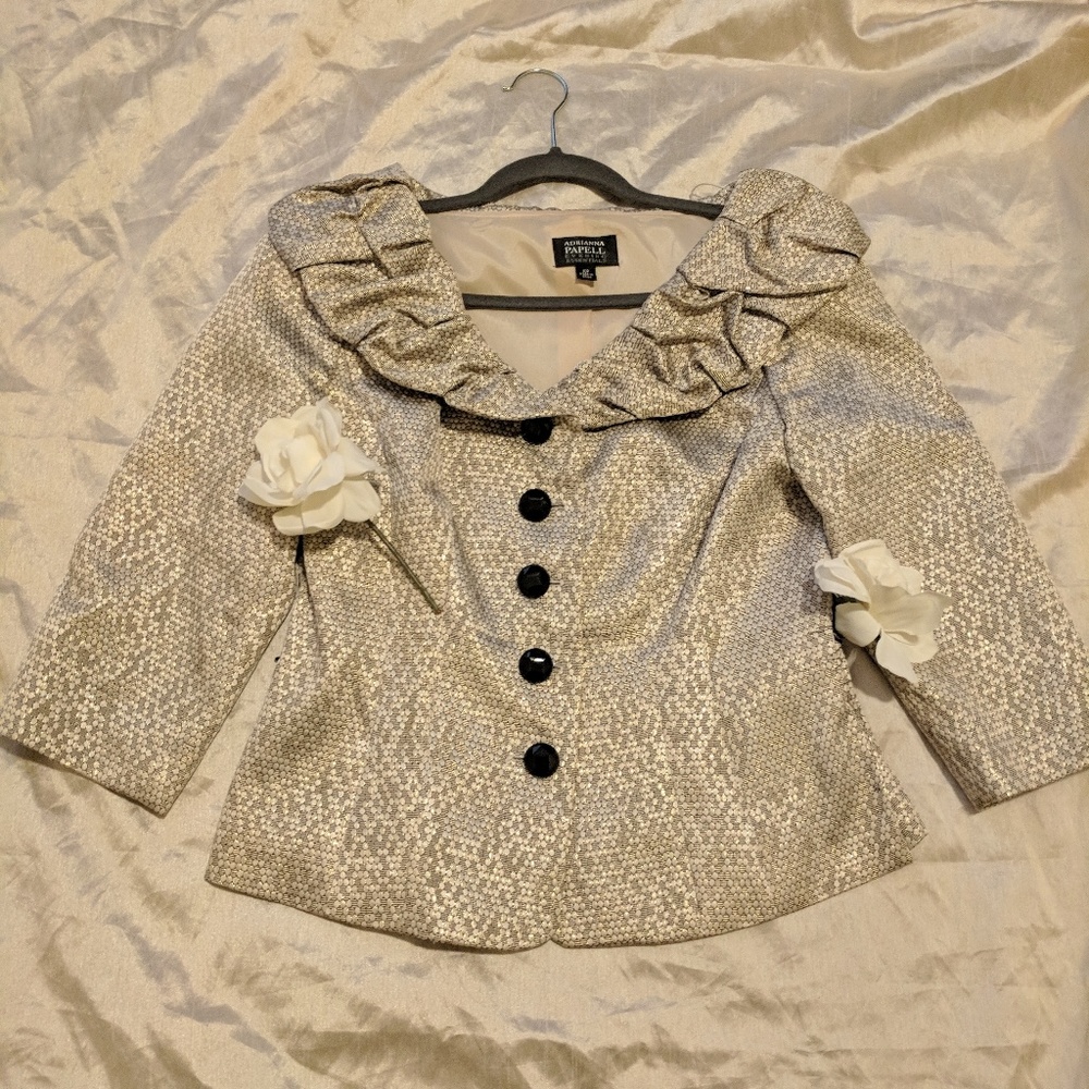 Gold Ruffle Top Blazer